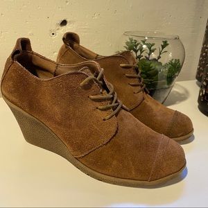 Wedge Suede Oxfords